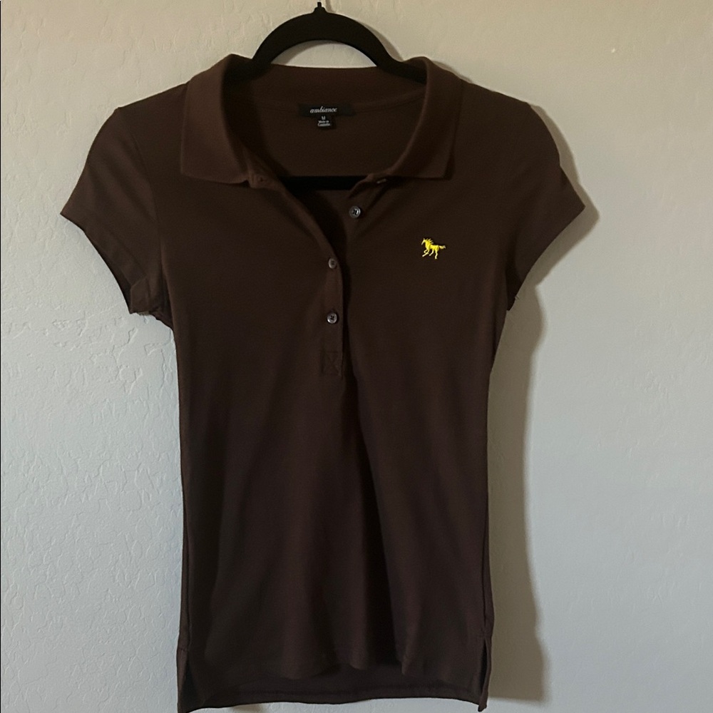 Brown Polo Shirt w/ Embroidered Horse Logo